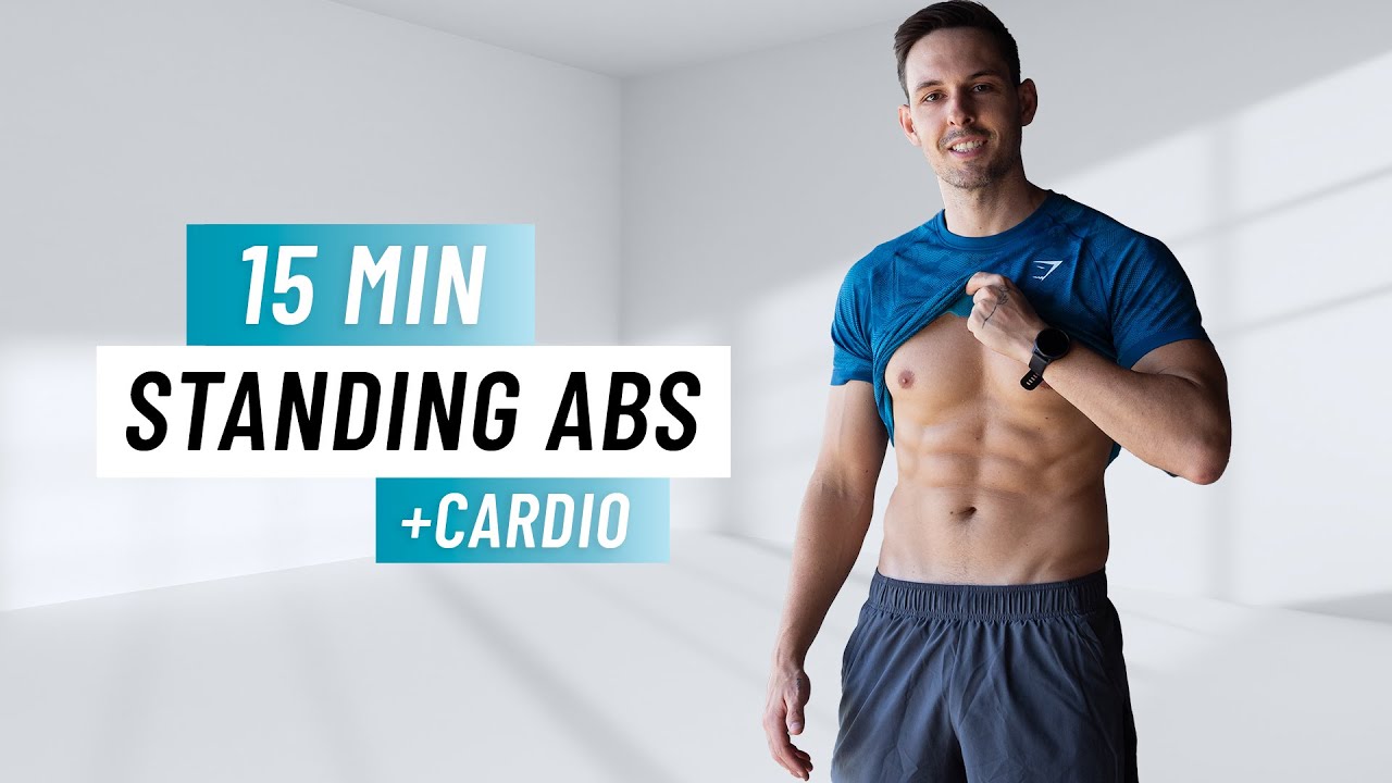 15 MIN STANDING ABS & CARDIO WORKOUT - Burn Fat & Sculpt Sixpack Abs
