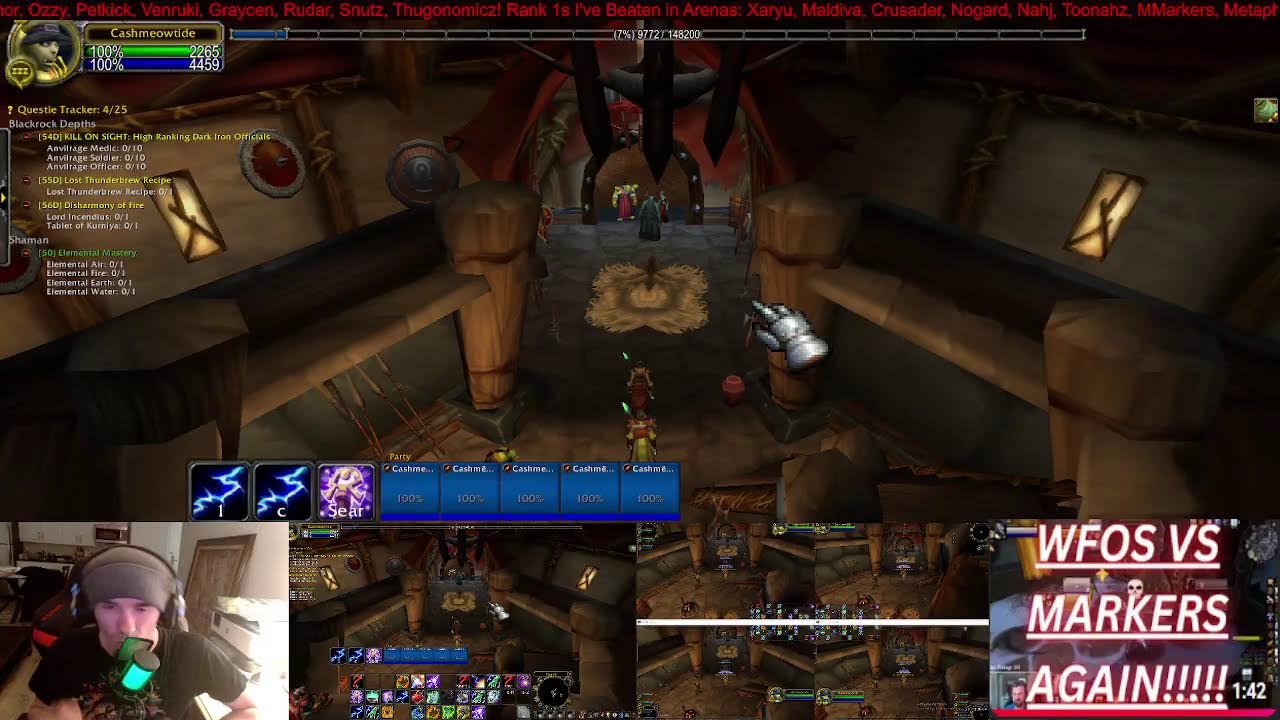 Manually Multiboxing 5 Ele Dungeon Spam (Level 54) | TBC!