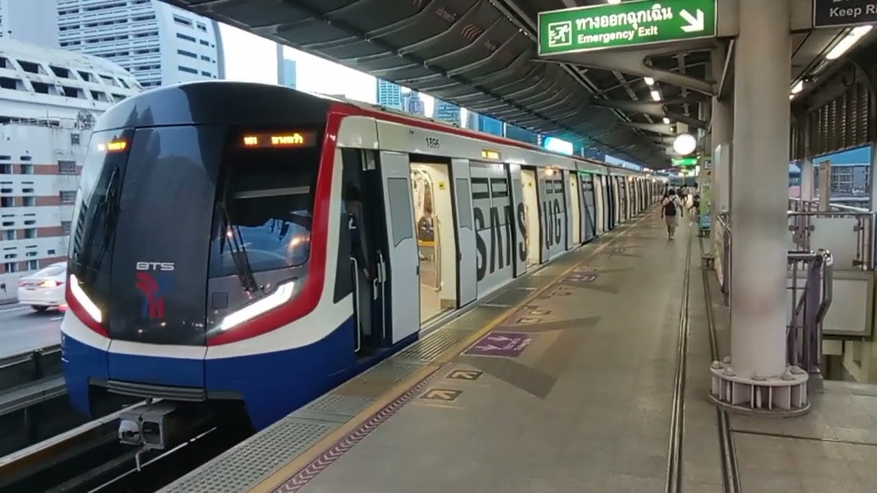 รวมขบวนรถไฟฟ้า BTS สายสีลม 10 ขบวน เข้าออกในชานชาลาที่ 3 สถานีสะพานตากสิน EP.173 