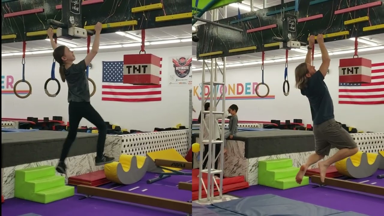 Ninja Warrior. The Skye and Dad Cliff Challenge.