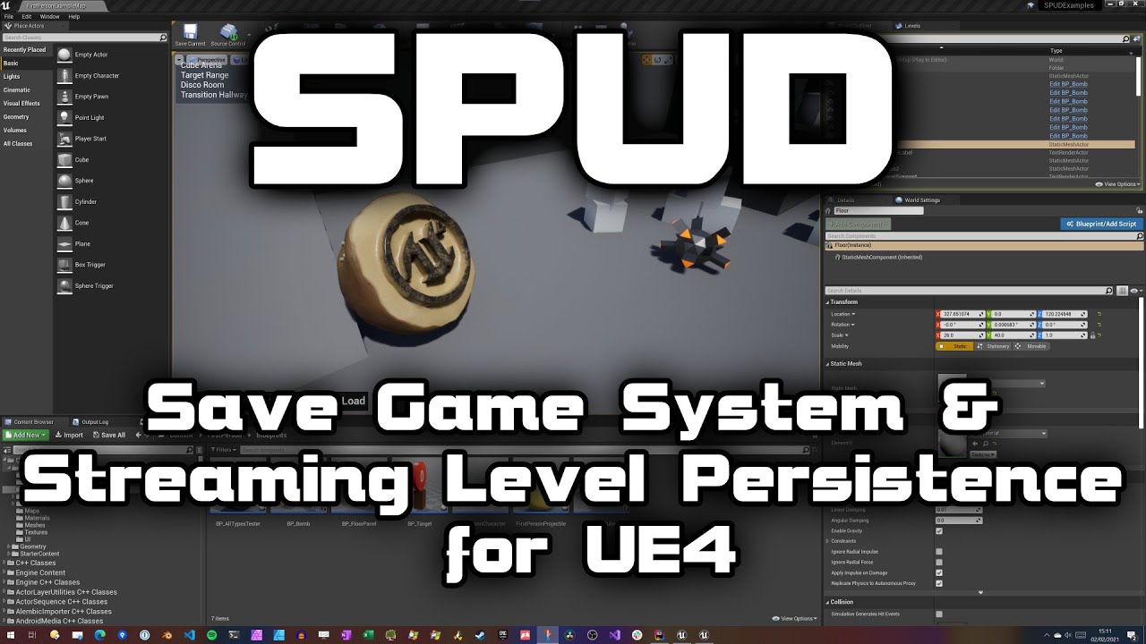 An Introduction to SPUD: UE4 Persistence, Save Games etc