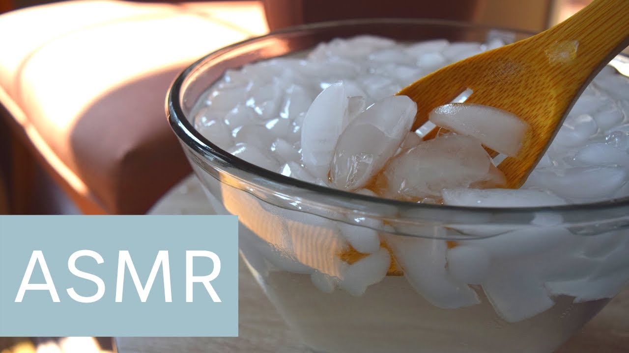 ASMR Stirring Ice Water with Wooden Spoon - NO TALKING | Ice Cracking, Water Pouring, Water Sloshing