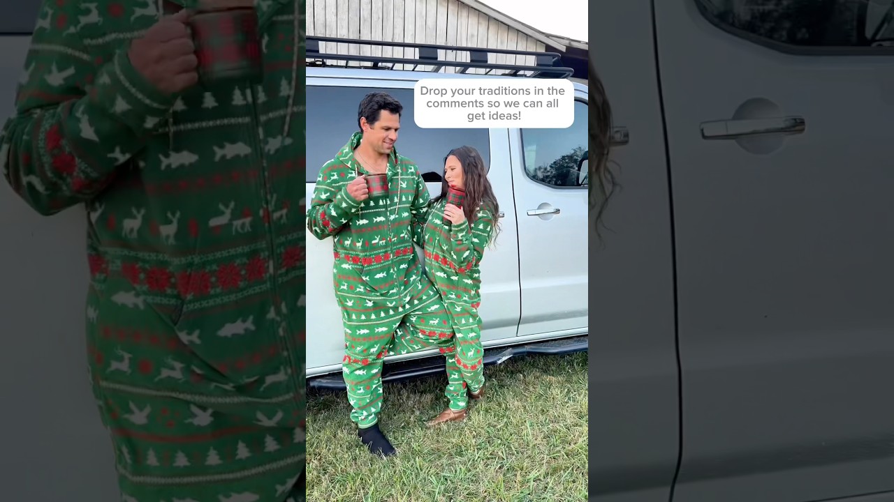 Fav Christmas tradition? Linked outfits in profile!  #trending #family #mom #dad #shorts #familyvlog