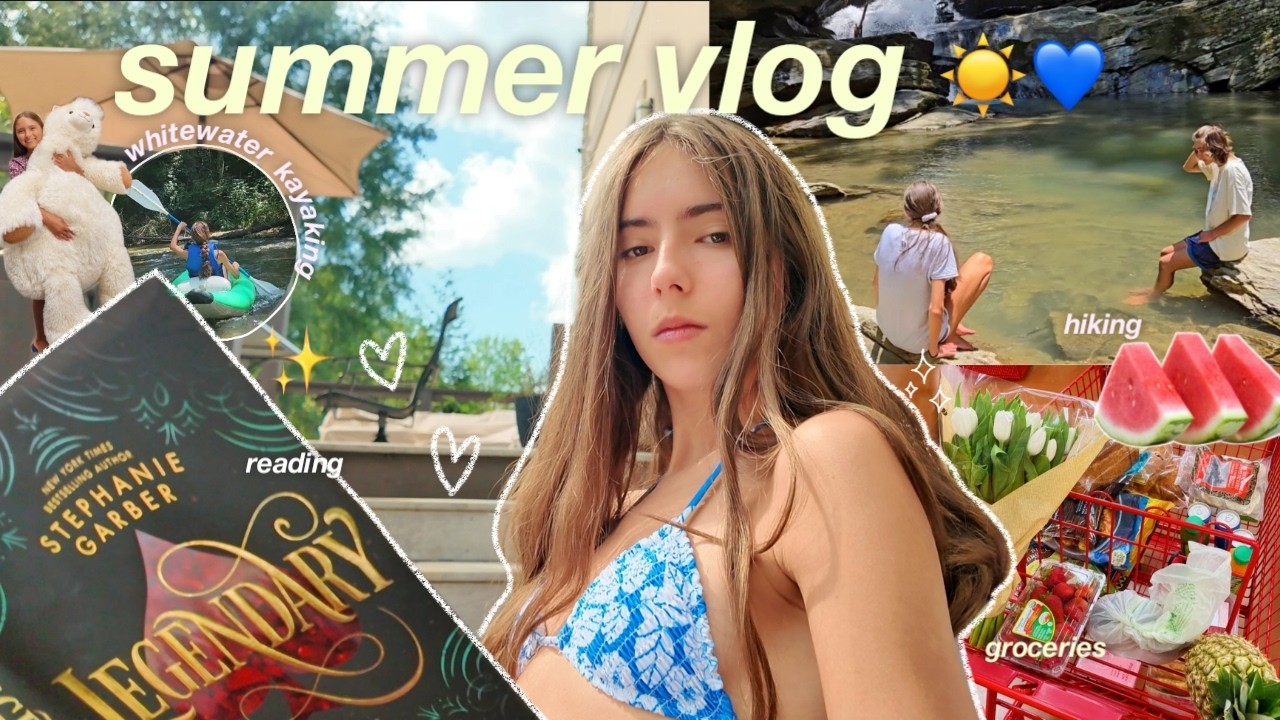 a SUMMER VLOG 🛶🍉🏞✨️ books, waterfalls, family fun, whitewater kayaking, errands, & more