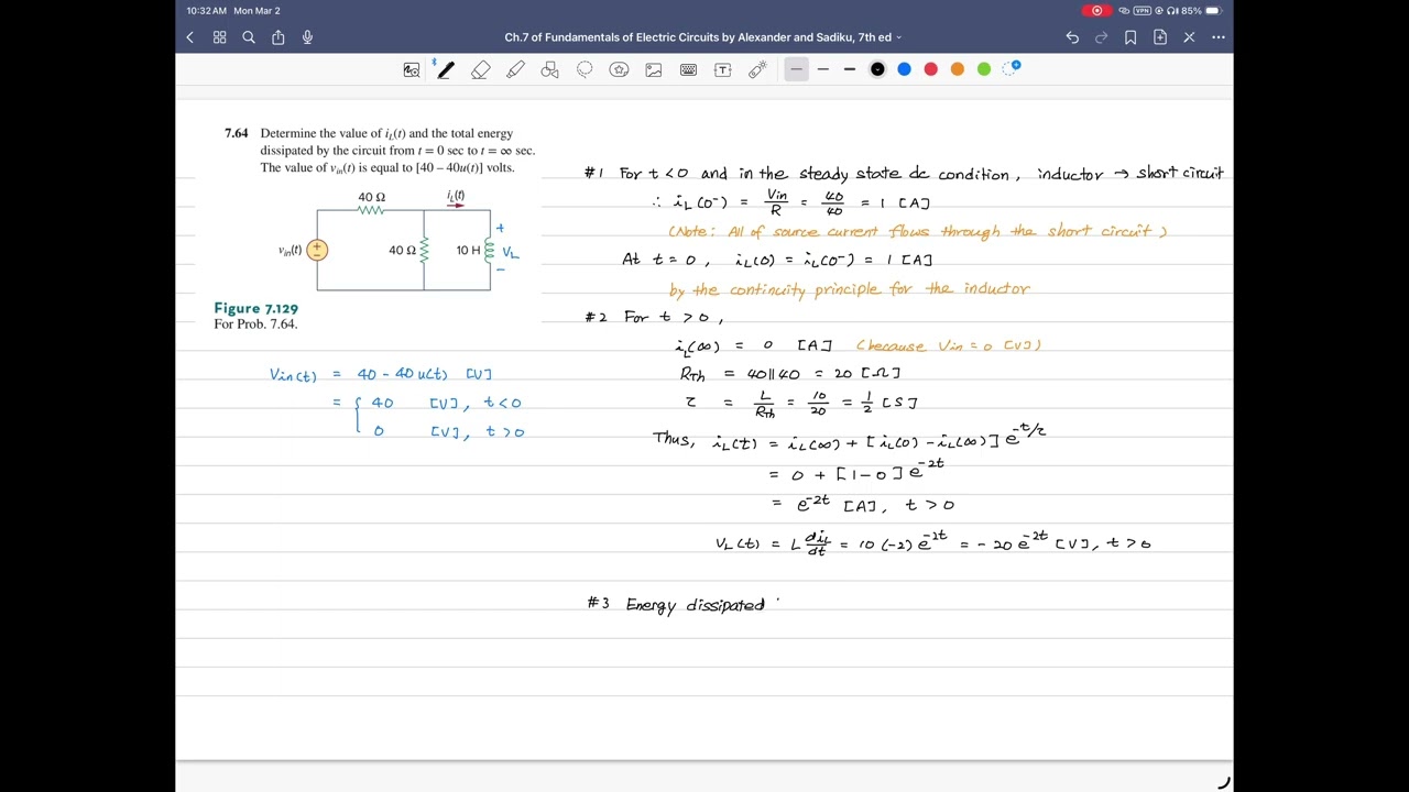 Problem 7.64, Fundamentals of Electric Circuits, 7th ed, by Charles Alexander, Matthew Sadiku