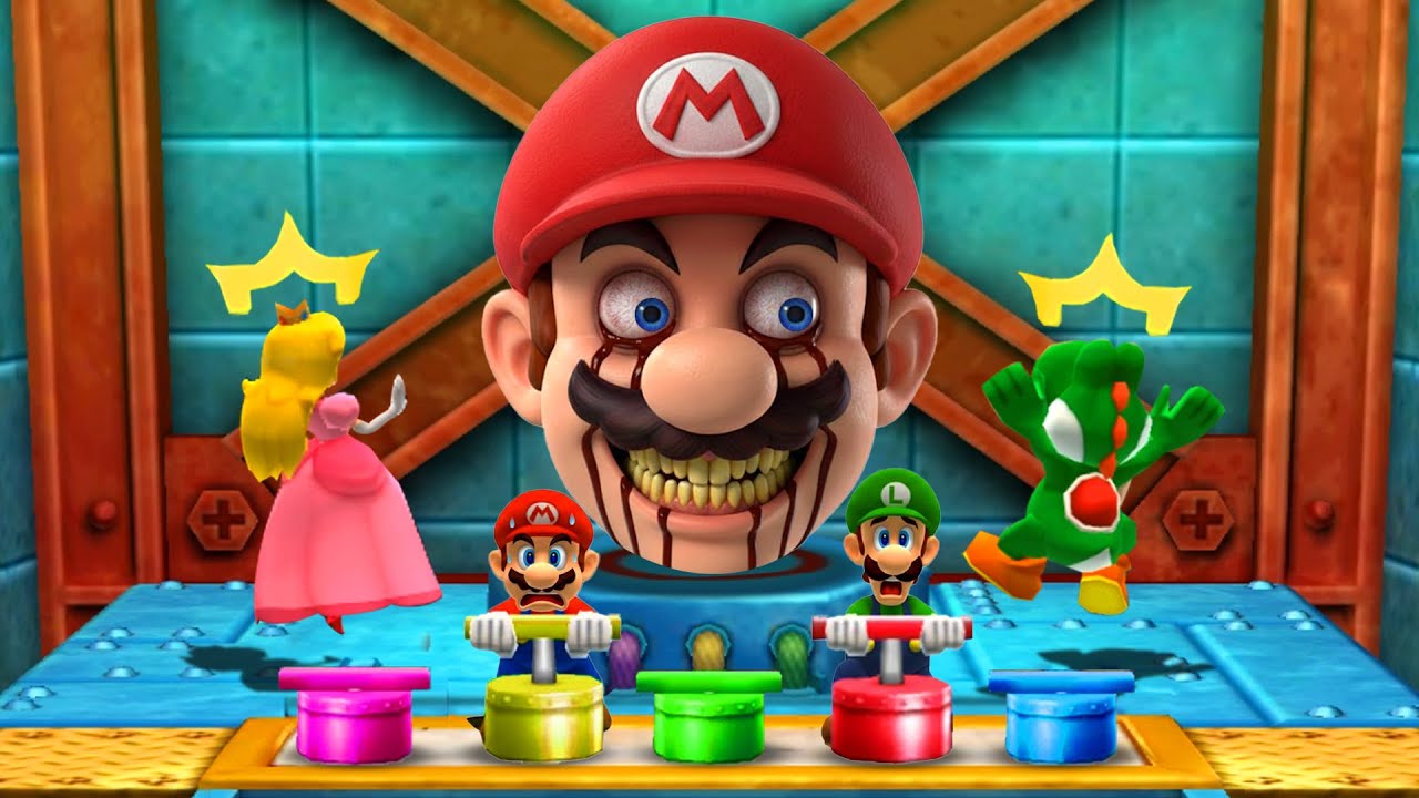 【마리오 파티: 100 미니게임】미니게임 배틀 복숭아 VS 마리오 VS 루이지 VS 요시 (마스터 난이도)