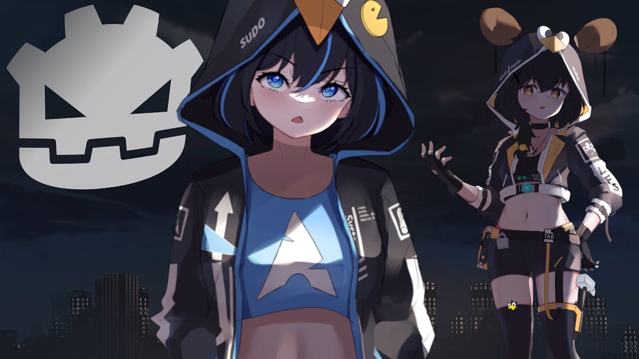 System 77: Linux-Chan vs Virus [PC Open Source Godot Platformer Game]