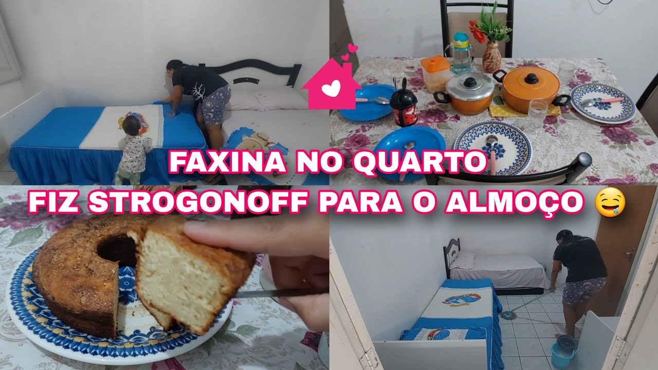 FAXINA NO QUARTO 💖🏡| FIZ STROGONOFF PARA O ALMOÇO | BOLO DE LIMÃO| #faxina @Gabriele Barreto