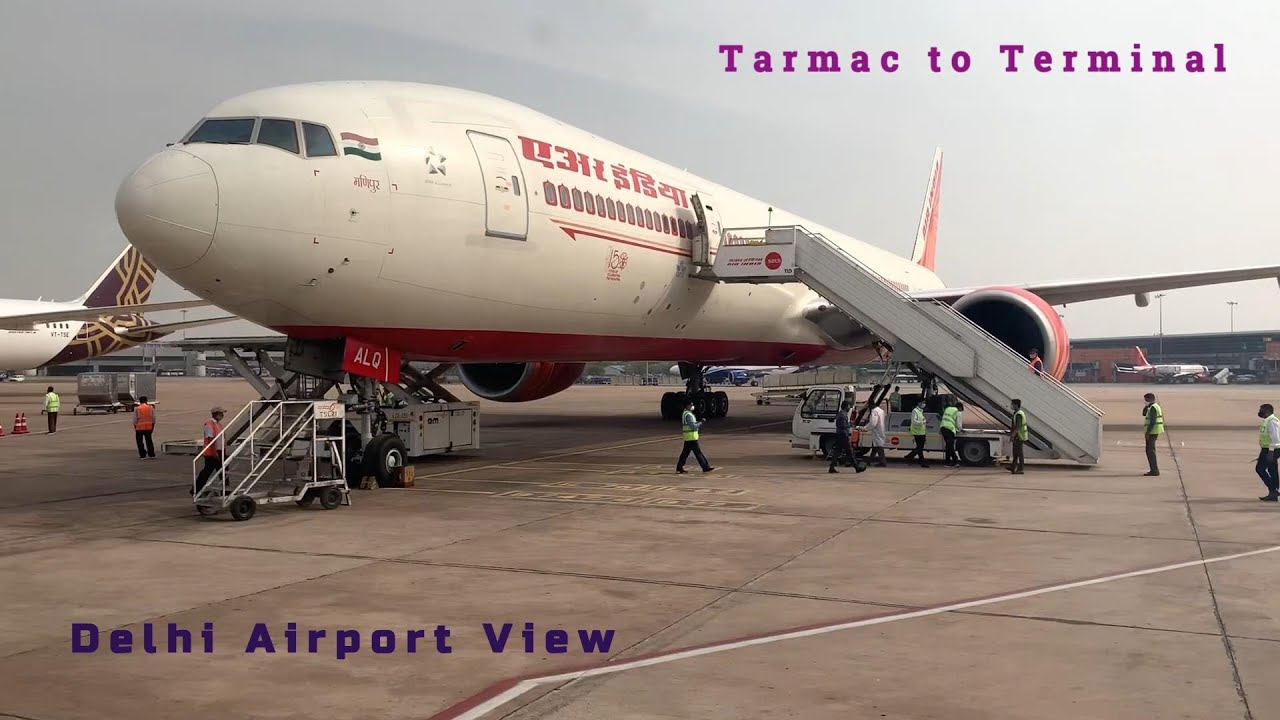 Indira Gandhi International Airport Delhi Tarmac To Terminal : Inside View Of IGI Airport Delhi