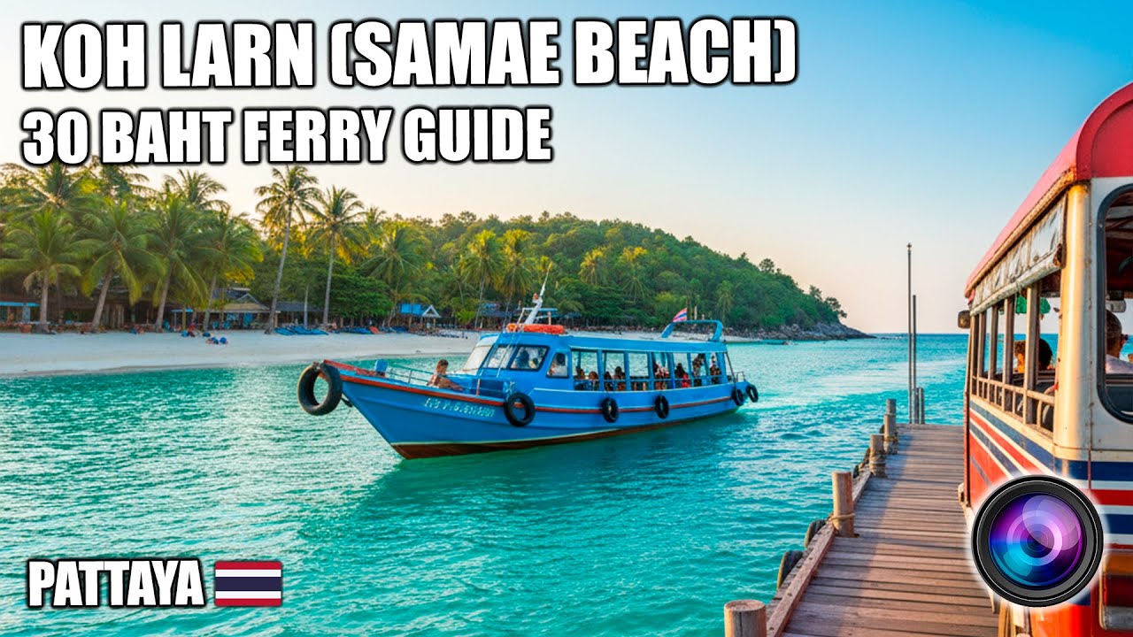 How to Get to Samae Beach, Koh Larn from Pattaya Ferry (4K Walk)