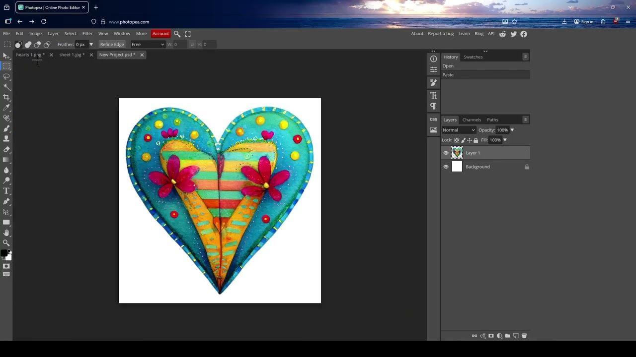 Quick Photopea tutorial on separating digital files