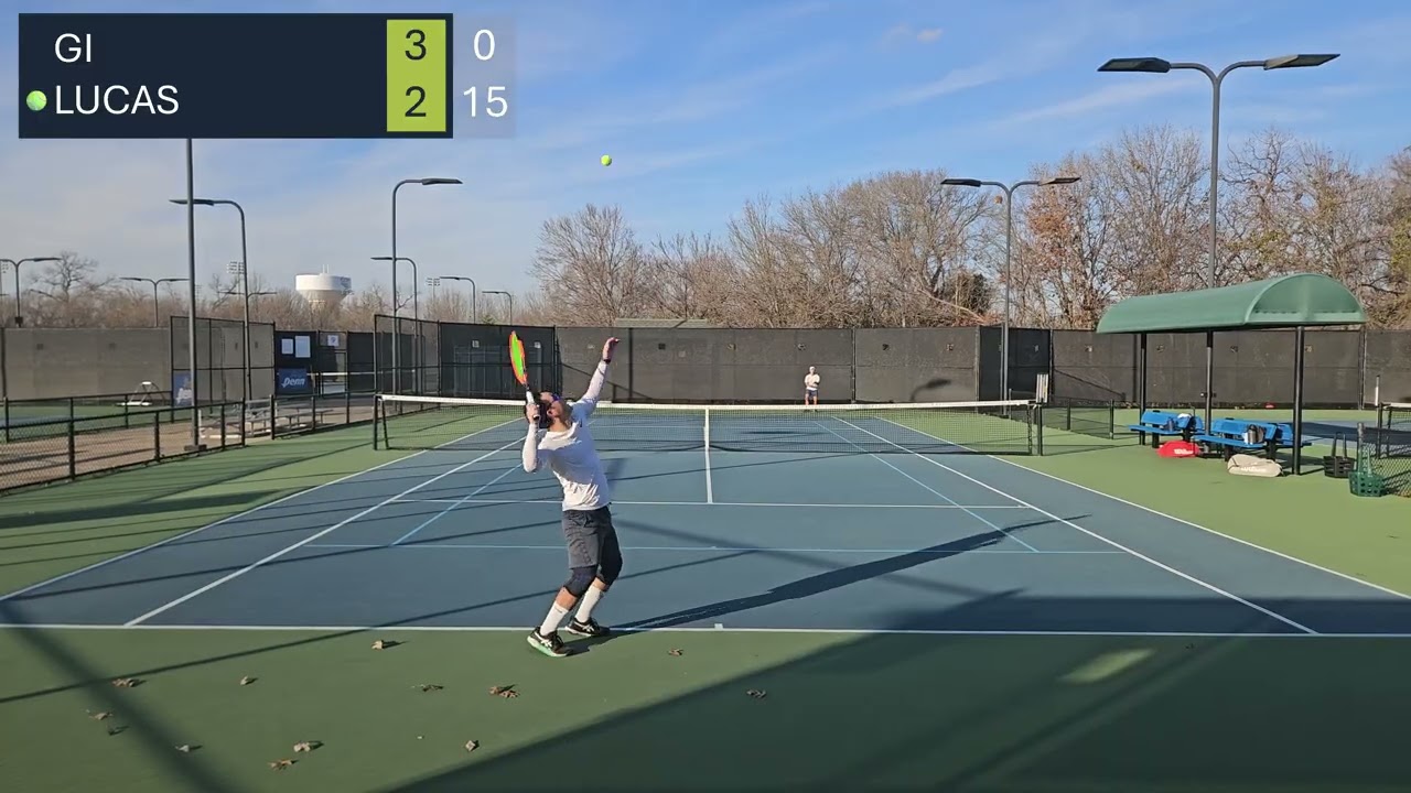 Tennis singles 8-game pro set against former teammate 12.27.25