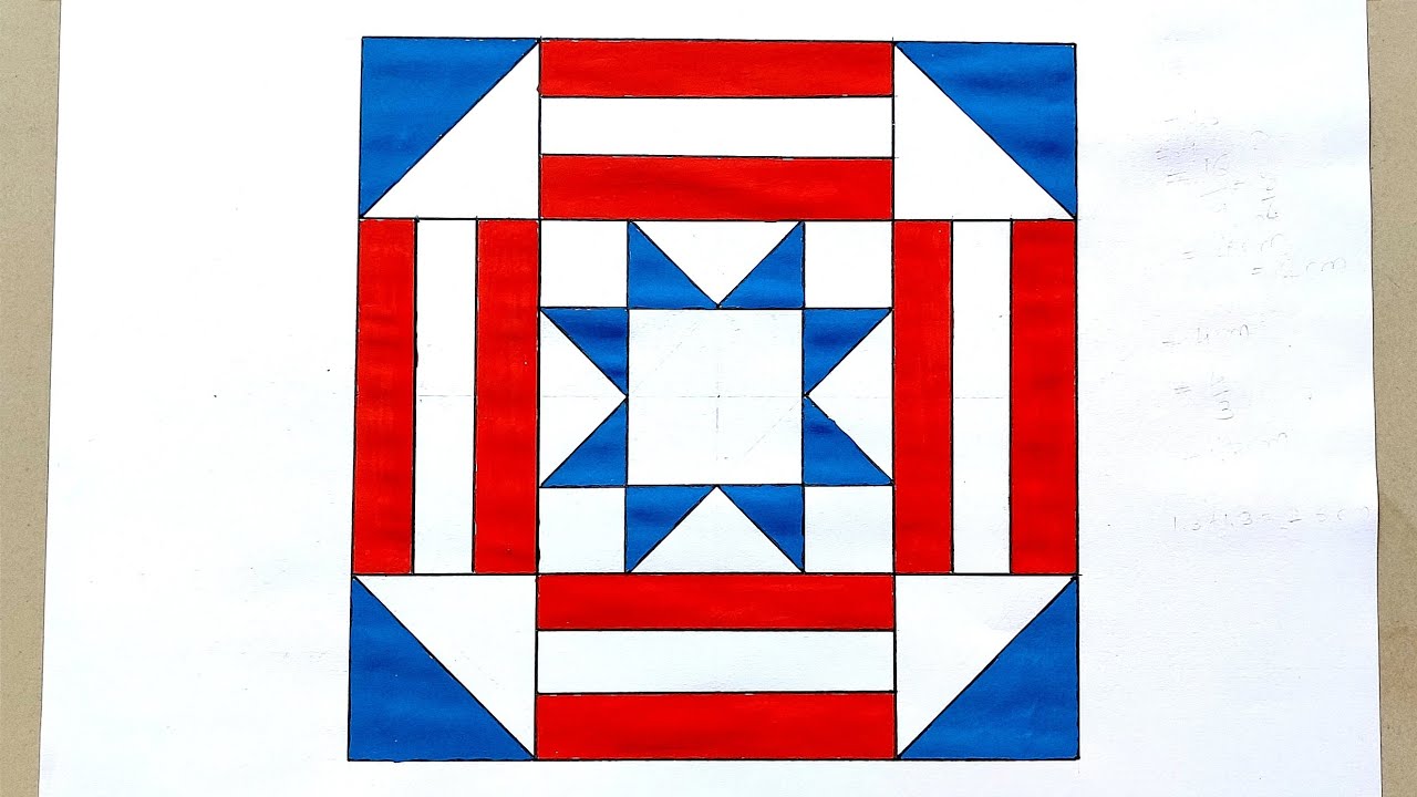 Simple Geometric Square Art | Easy Geometric Art Drawing | How to Draw Geometric Square Art Patterns