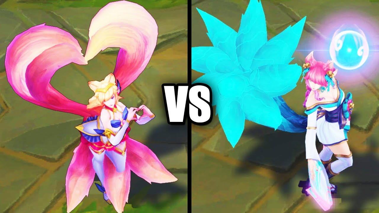 Spirit Blossom Ahri vs Star Guardian Ahri Legendary Skins Comparison (League of Legends)