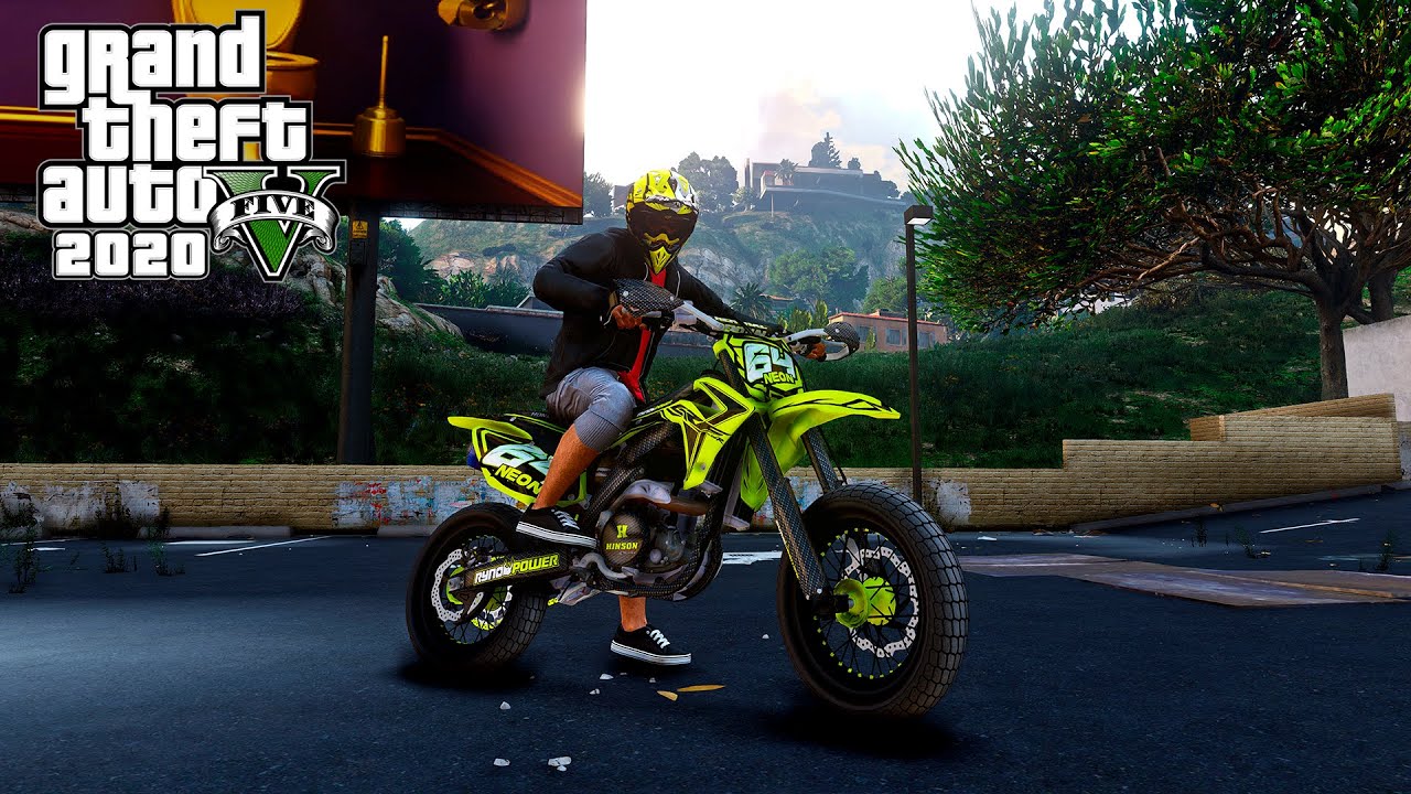 ⁴ᴷ Honda CRF450M Neon Plastics - GTA V Real Graphics | Redux 1.8 + NVR