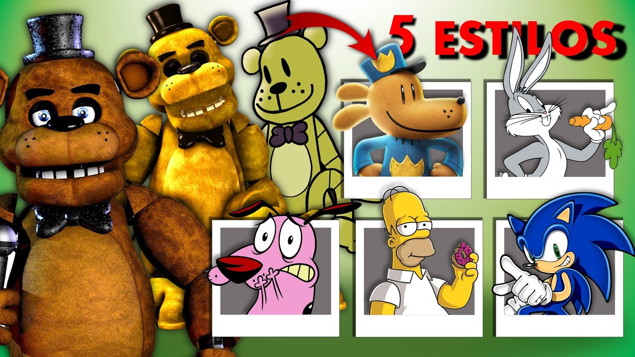 Personajes de Five Nights at Freddy's dibujados en diferentes estilos || FNAF 1