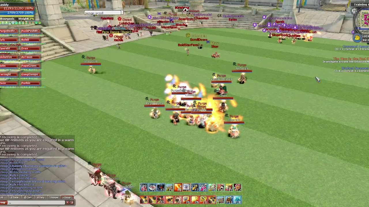 Rose Online Training Grounds friendly war (Purge vs AbonFoundation vs Dystopia)