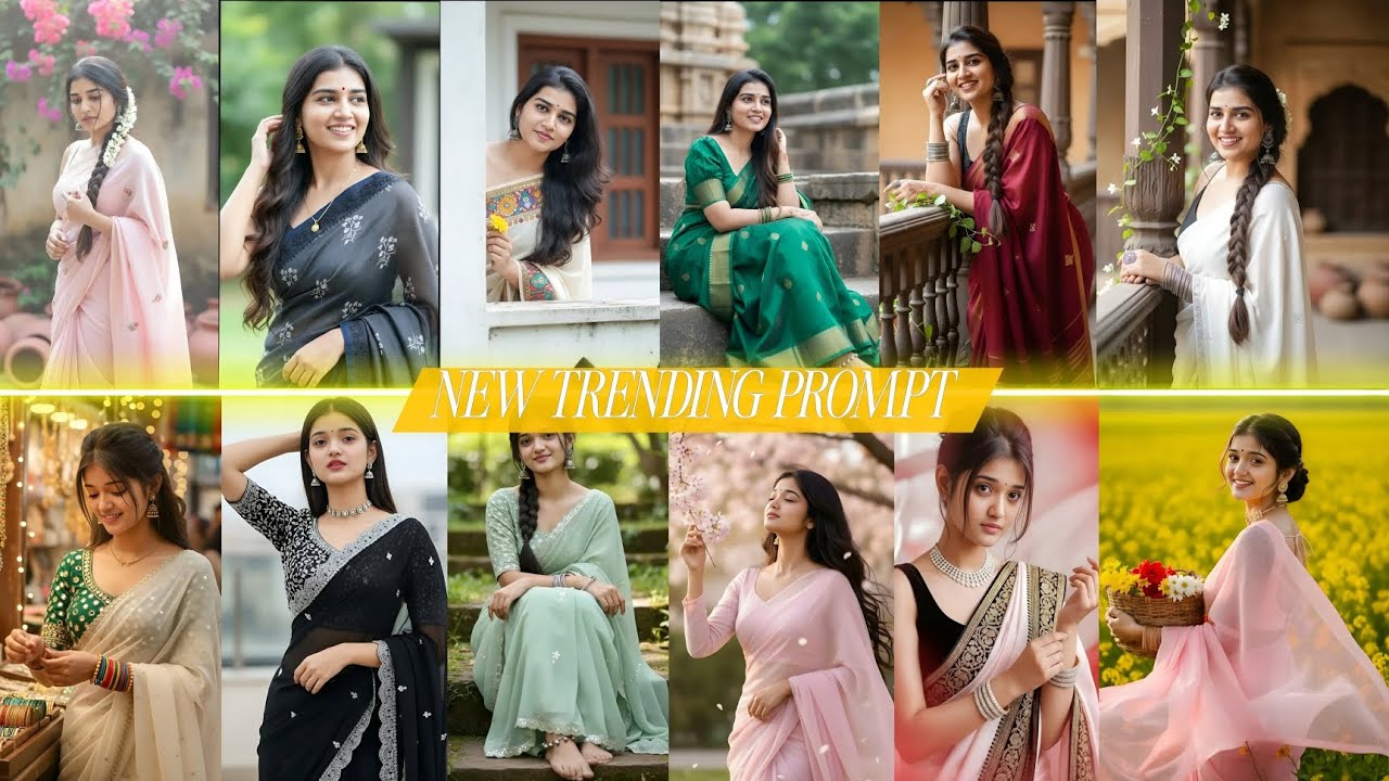 New Trending Gemini Ai Photo Prompts | Gemini Prompt For Girls In Saree | Gemini Prompt for girls