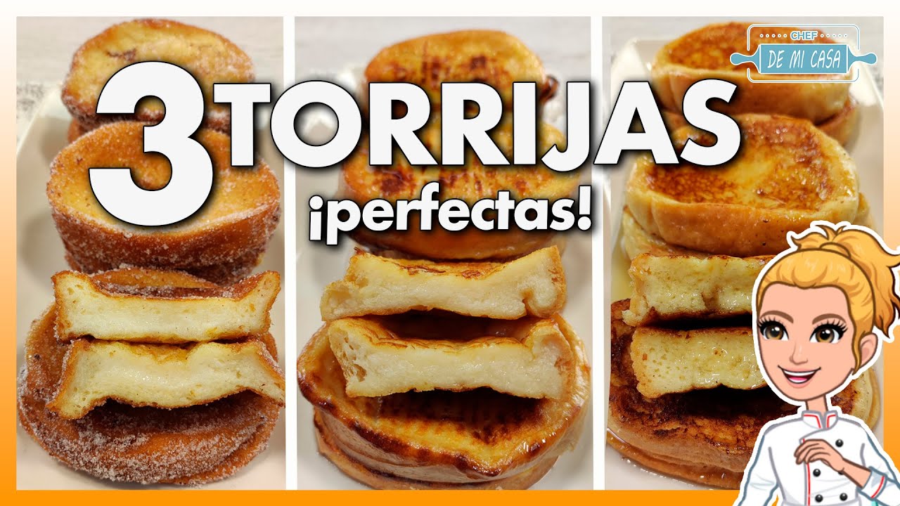 ✅ 3 Formas DELICIOSAS de hacer... 👉 TORRIJAS ¡PERFECTAS! 👈 Fritas, Al Horno y A la Plancha 😋