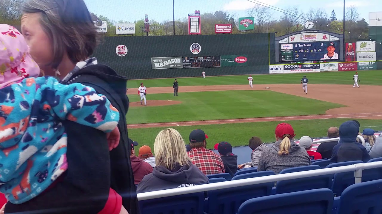 Tim Tebow up to bat for the Rumble Ponies vs Sea Dogs