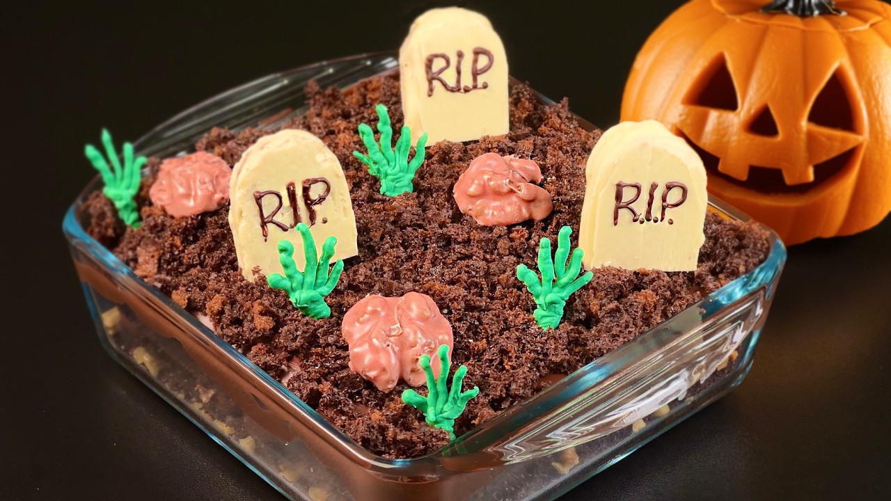 🎃 Шоколадное волшебство на Хэллоуин! Быстрый зомби-торт без выпечки!