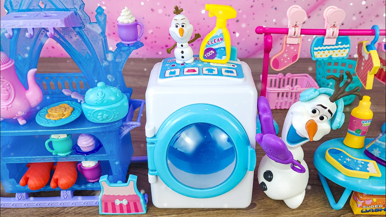 Satisfying with Unboxing Disney Frozen Elsa Laundry Playset ASMR | Cute Elsa Toys Collection Review