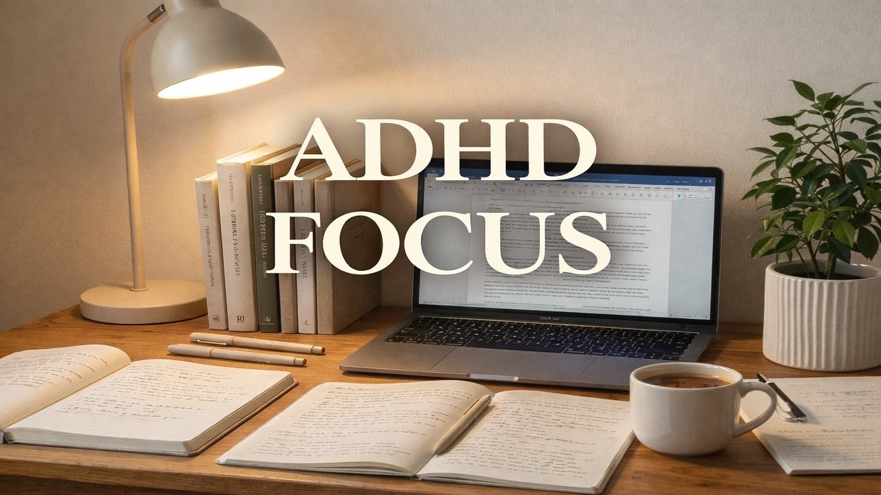 ADHD Hyperfocus Music 🎧 No Ads | 1.5 Hours Balanced Focus Ambient Jazz for Study & Work | 72 BPM