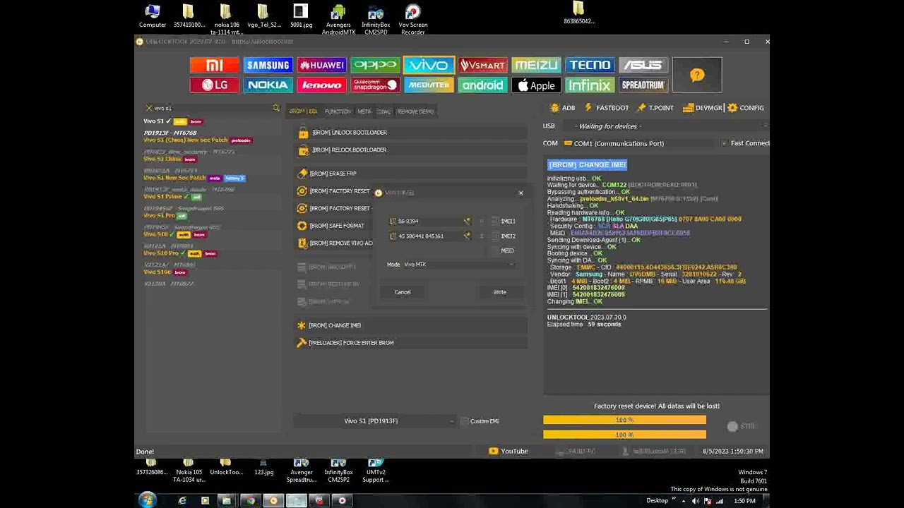 Vivo S1 (1907) latest security repair OneClick Unlock tool by @Knowledge11651