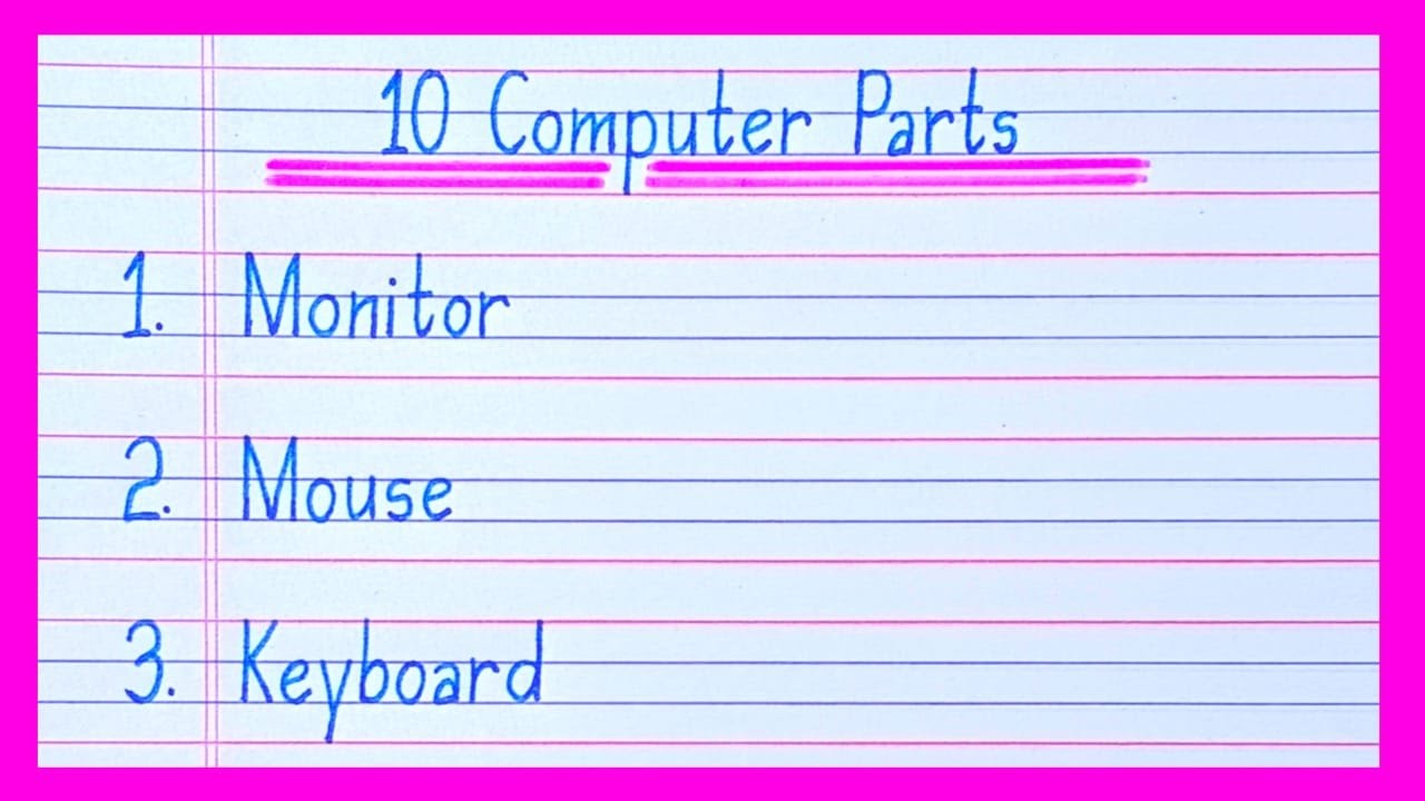 10 computer parts name in english | computer parts name | name of computer parts
