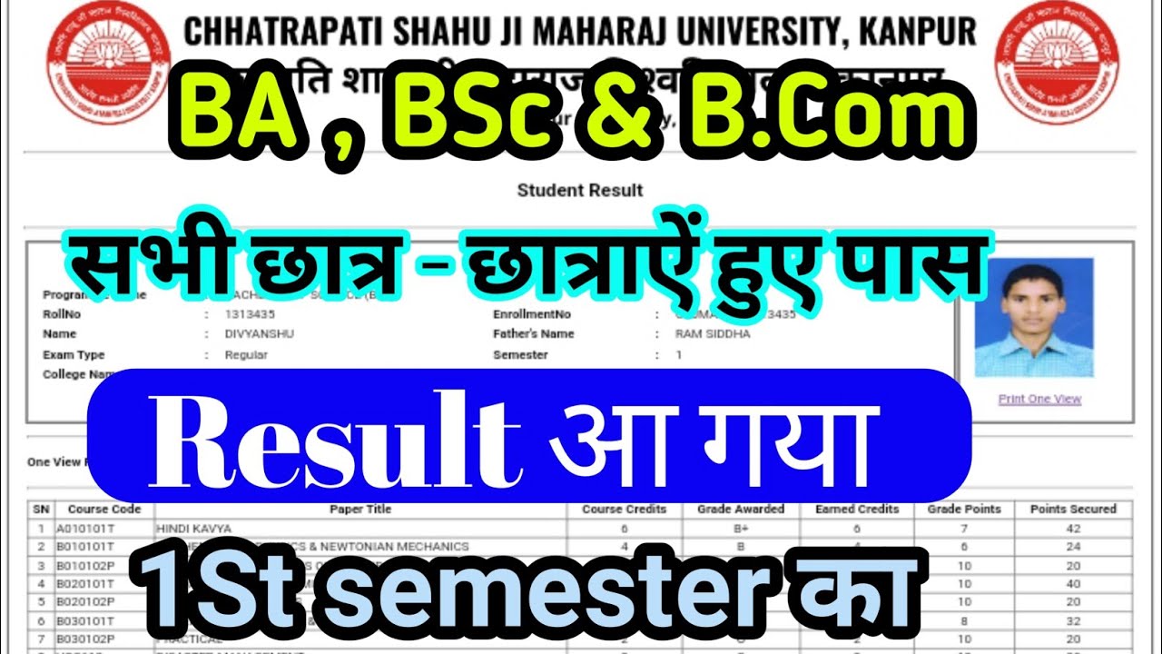 Ba , Bsc & B.Com Result Kaise Check Kare CSJMU Kanpur University Result Released
