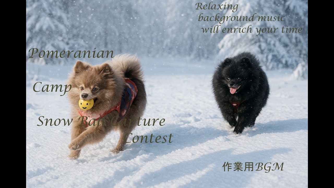 【CHILL CAMP BGM 127】癒しBGM - 作業用BGM - 勉強用BGM - しっとりBGM - 可愛い - ポメラニアン - 雪景色