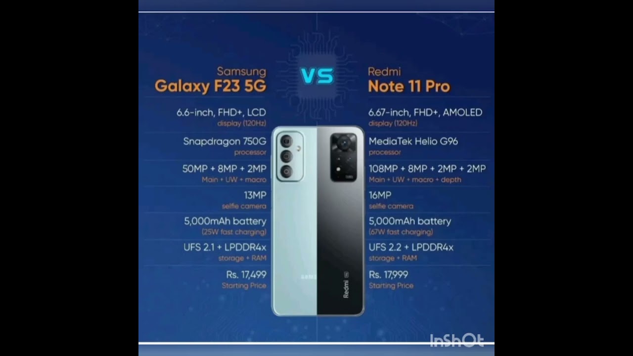 Samsung Galaxy F23 5G V🔥S  Redmi not 11 Pro//please 🥺 comment your choice//