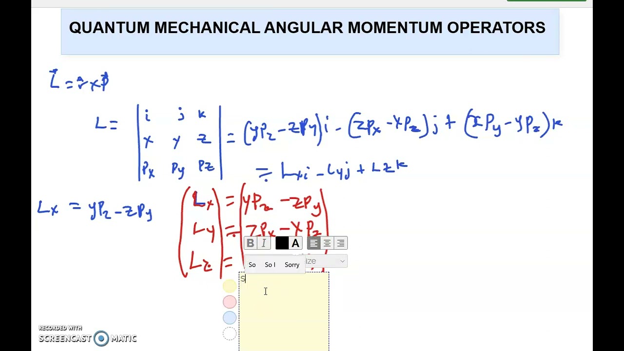 Commutative Relations between LX LY AND LZ (Quantum mechanics series part 1)