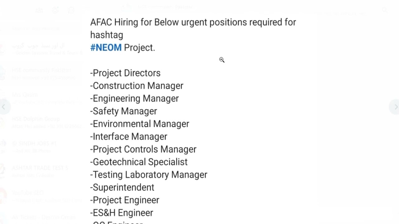 Afac company jobs for project Neom ksa
