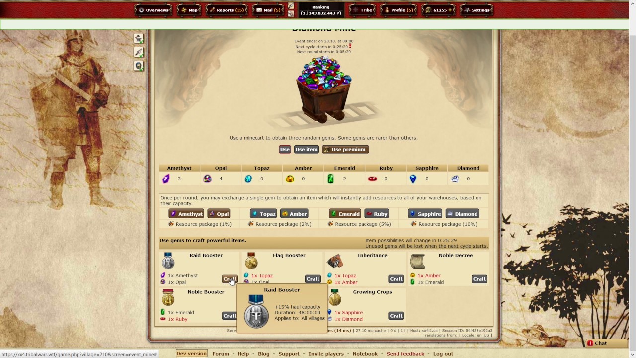 Tribal Wars - Diamond Mine Event