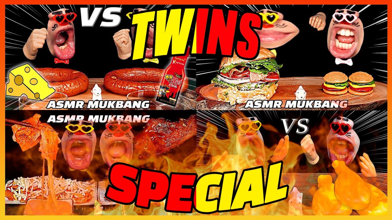 АСМР МУКБАНГ :) Коллекция шоу еды близнецов!