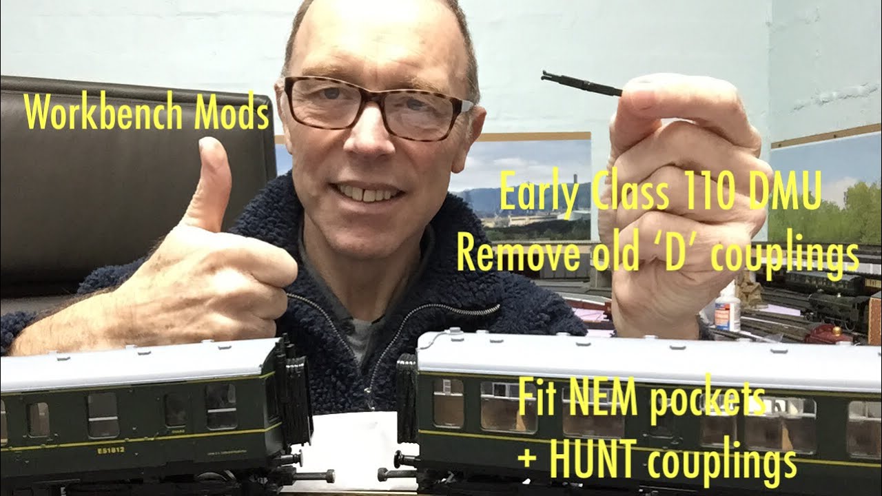 Workbench Session - Fitting Nem Pockets and Hunt Couplings to Early Hornby Class 110 DMU