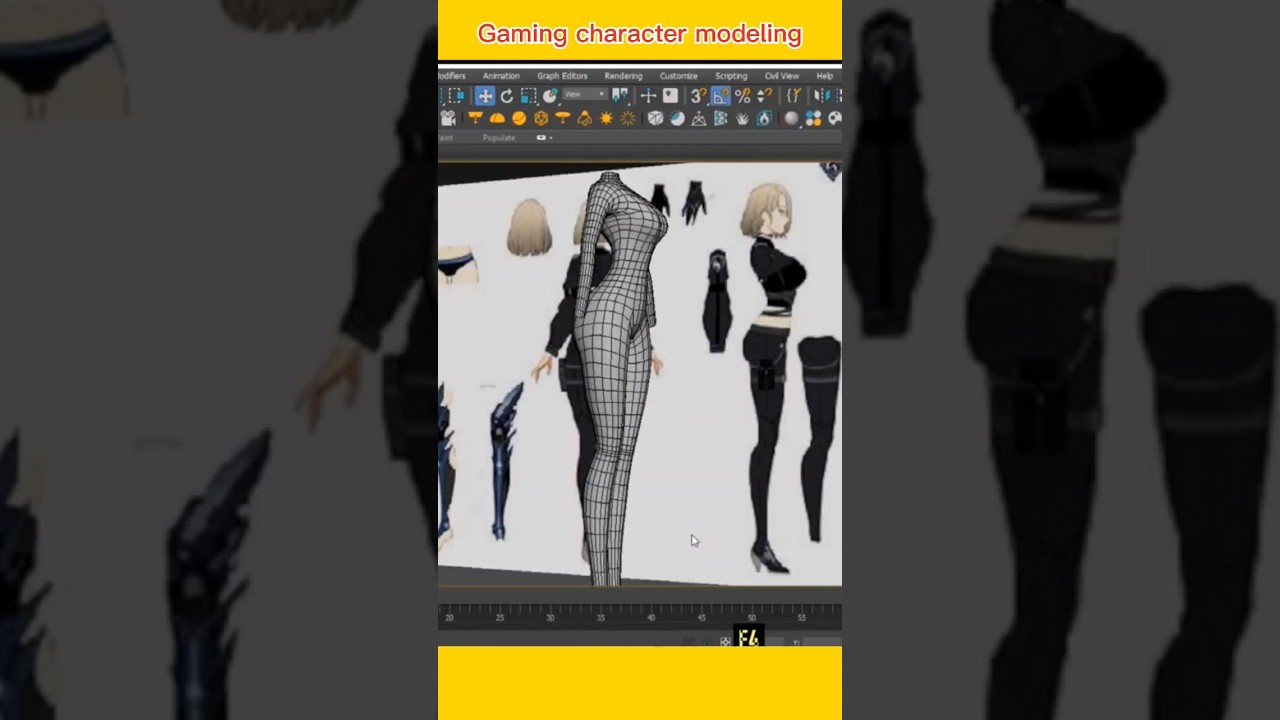 Gaming Character modeling in 3ds max#animation #3dmodeling