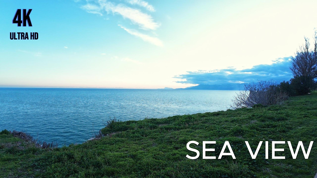 1 час расслабляющих морских волн и криков чаек | Спокойный вид на море в Анталье 4K Ultra HD