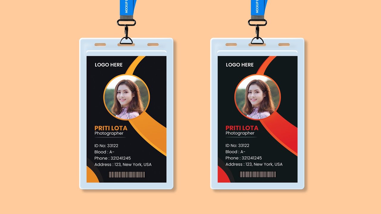 Editable ID Card Template Design | Photoshop Tutorial