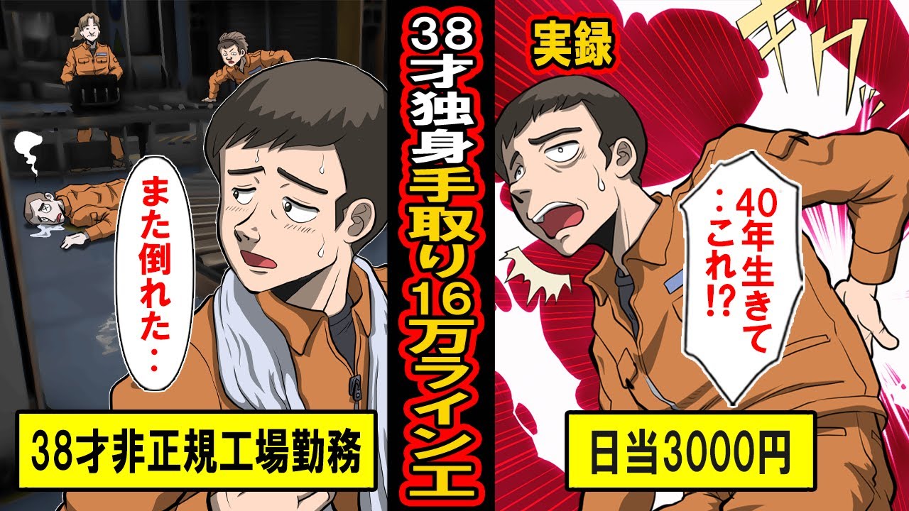 【実録】38才独身手取り16万ライン工のリアル