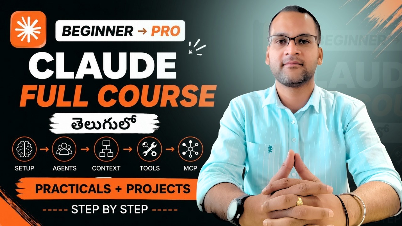 Claude Code Complete Course (Telugu) | From Beginner to Advanced | Build Real AI Projects #coding