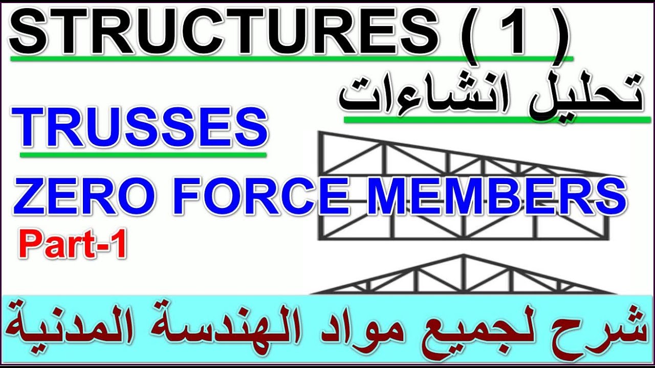 25- Zero Force Members 1 Trusses Structural Analysis تحليل إنشائي استركشر 1