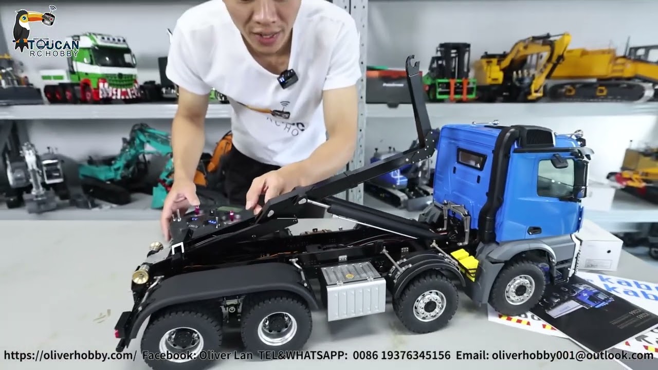 Unbox kabolite K3365 Roll on & off RC hydraulic dumper, 2 speed, light & sound, diff lock