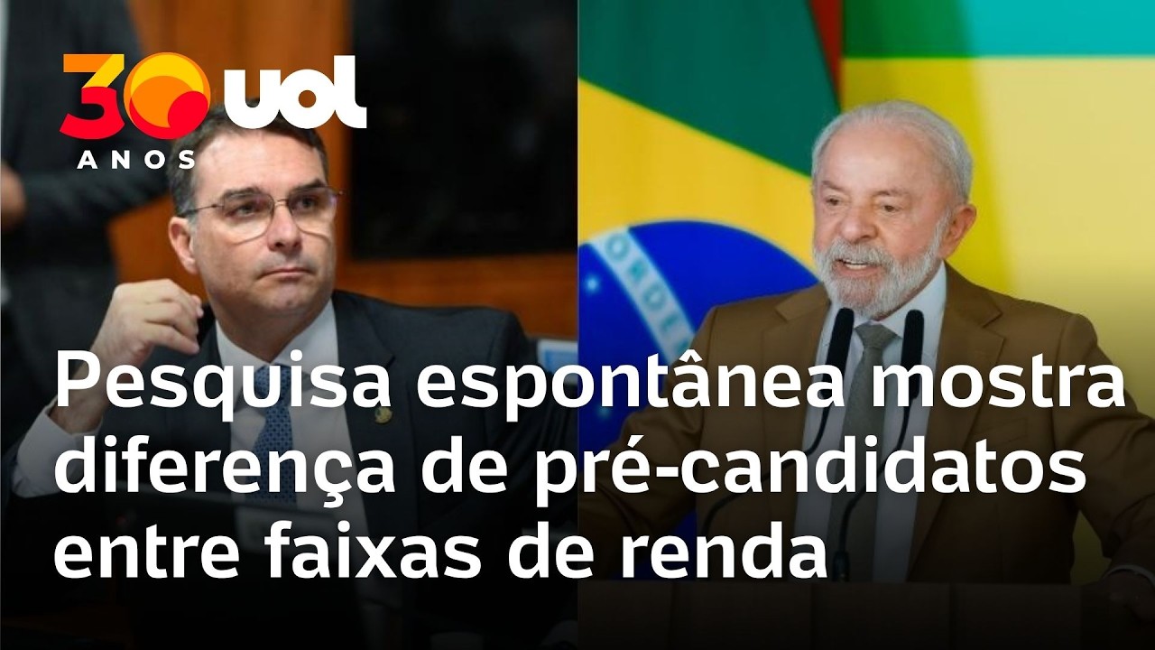 Pesquisa espont&acirc;nea mostra diferen&ccedil;a de Lula e Fl&aacute;vio Bolsonaro entre diferentes faixas de renda
