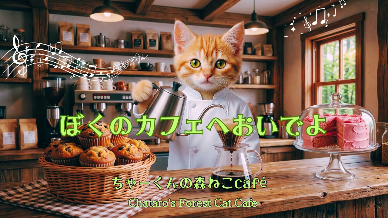 【癒しの猫MV】目を閉じれば行ける森のカフェ☕｜ぼくのカフェへおいでよ｜ちゃーくんの森ねこcafe