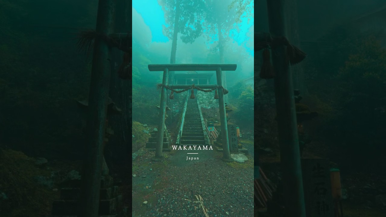 霧の中から出てきた神社⛩️ 生石神社