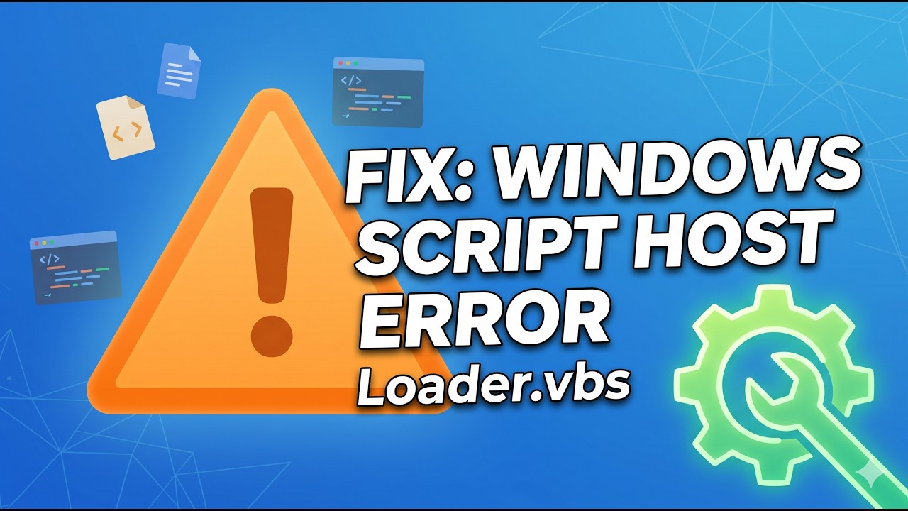 How to Fix Windows Script Host &ldquo;Loader.vbs&rdquo; error