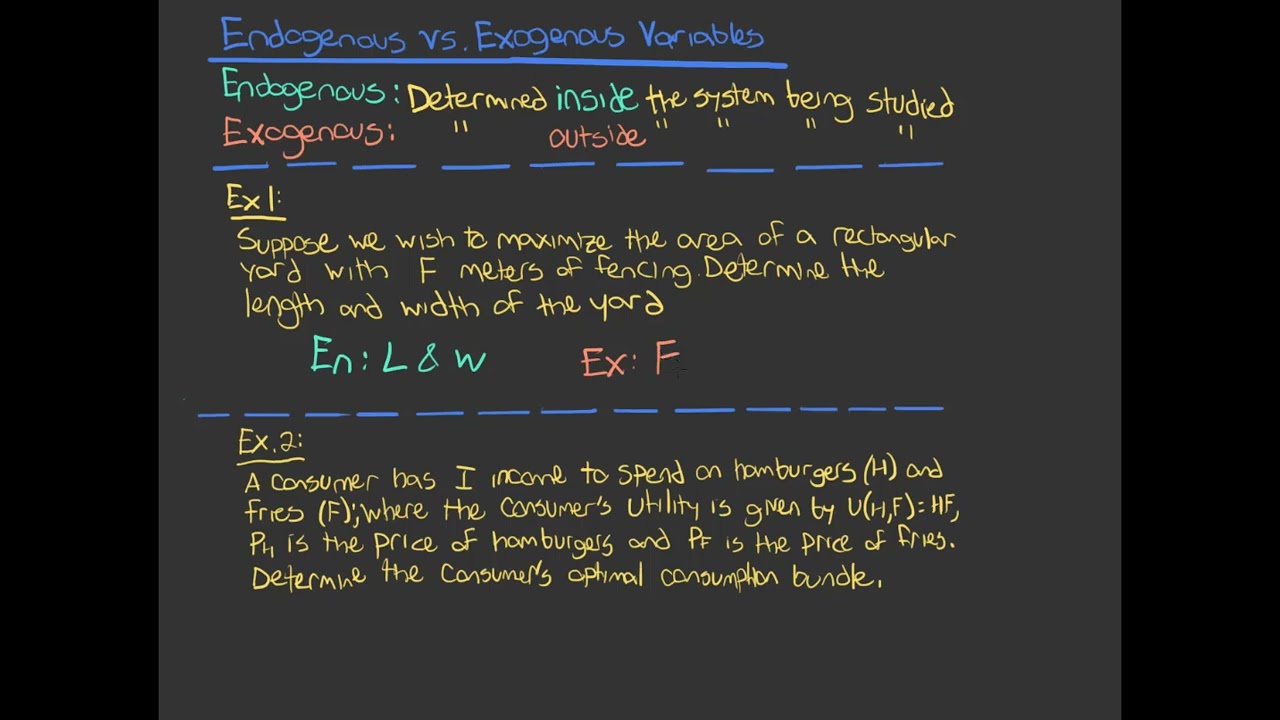 Endogenous vs Exogenous Variables