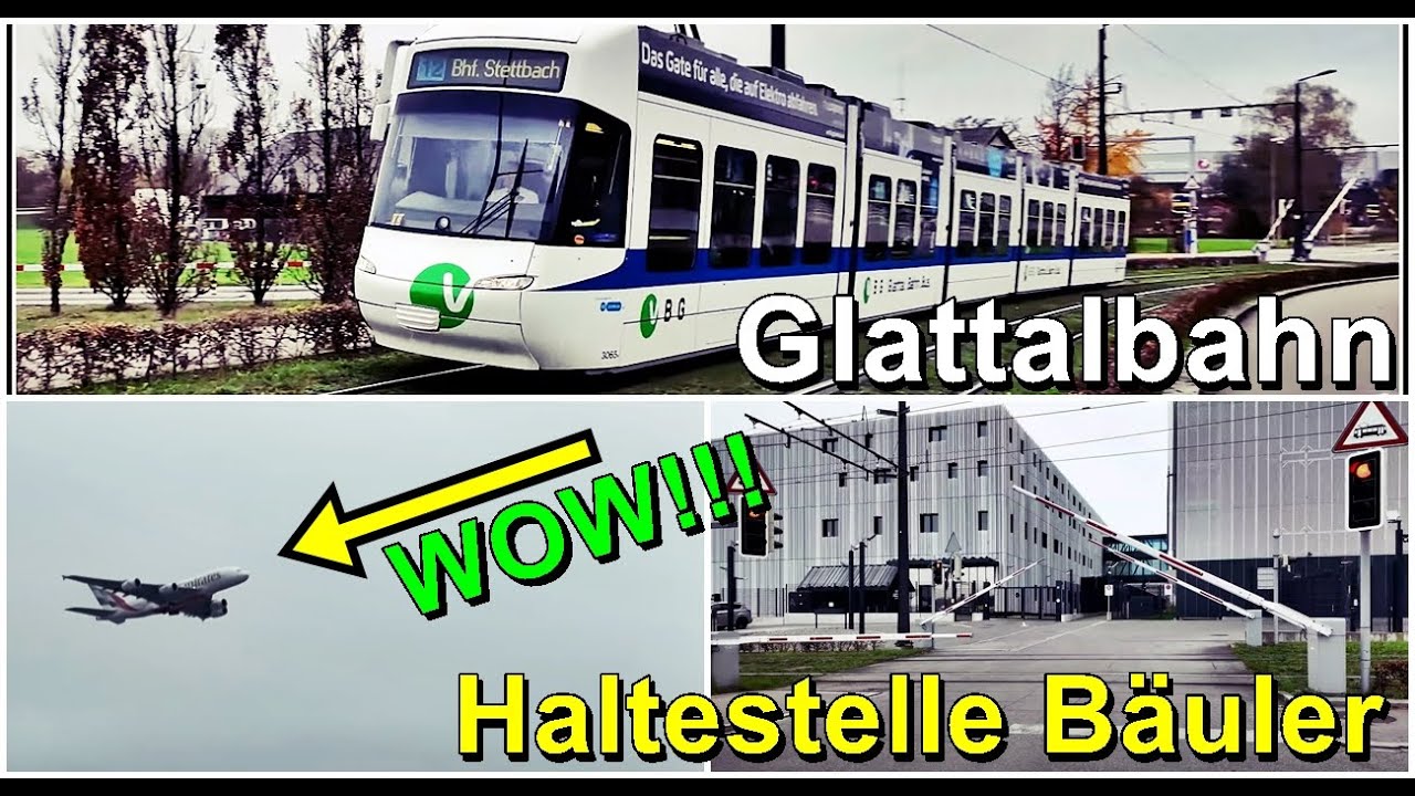 Bahnübergang und Glattalbahn Haltestelle Bäuler